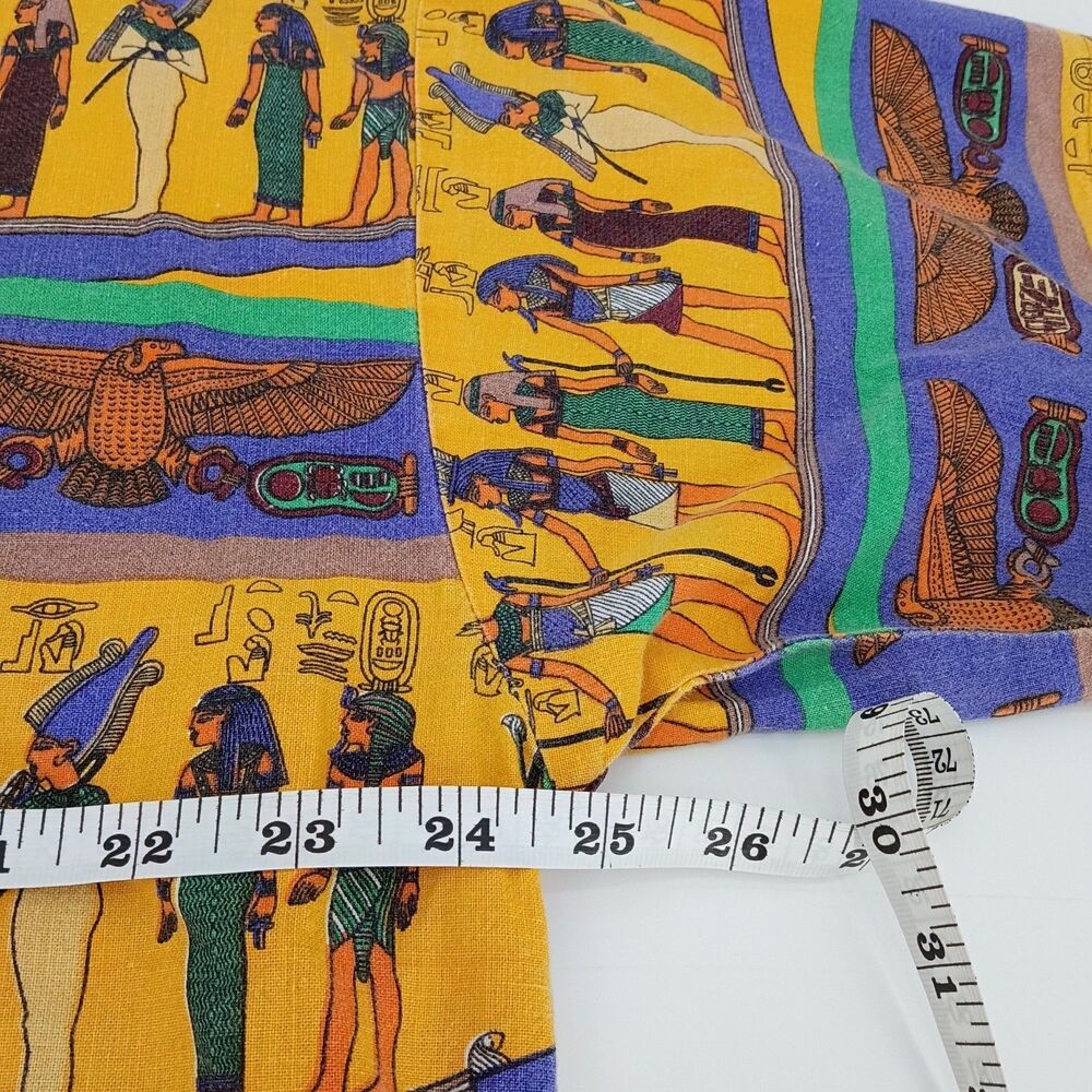 Vintage Egyptian Pharaonic All Over Print Tunic Top 80s 90s Made USA Unisex - Picture 3 of 8